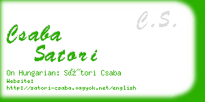 csaba satori business card